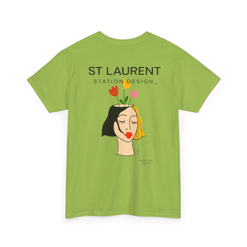 St. Laurent Floral Face Graphic Tee