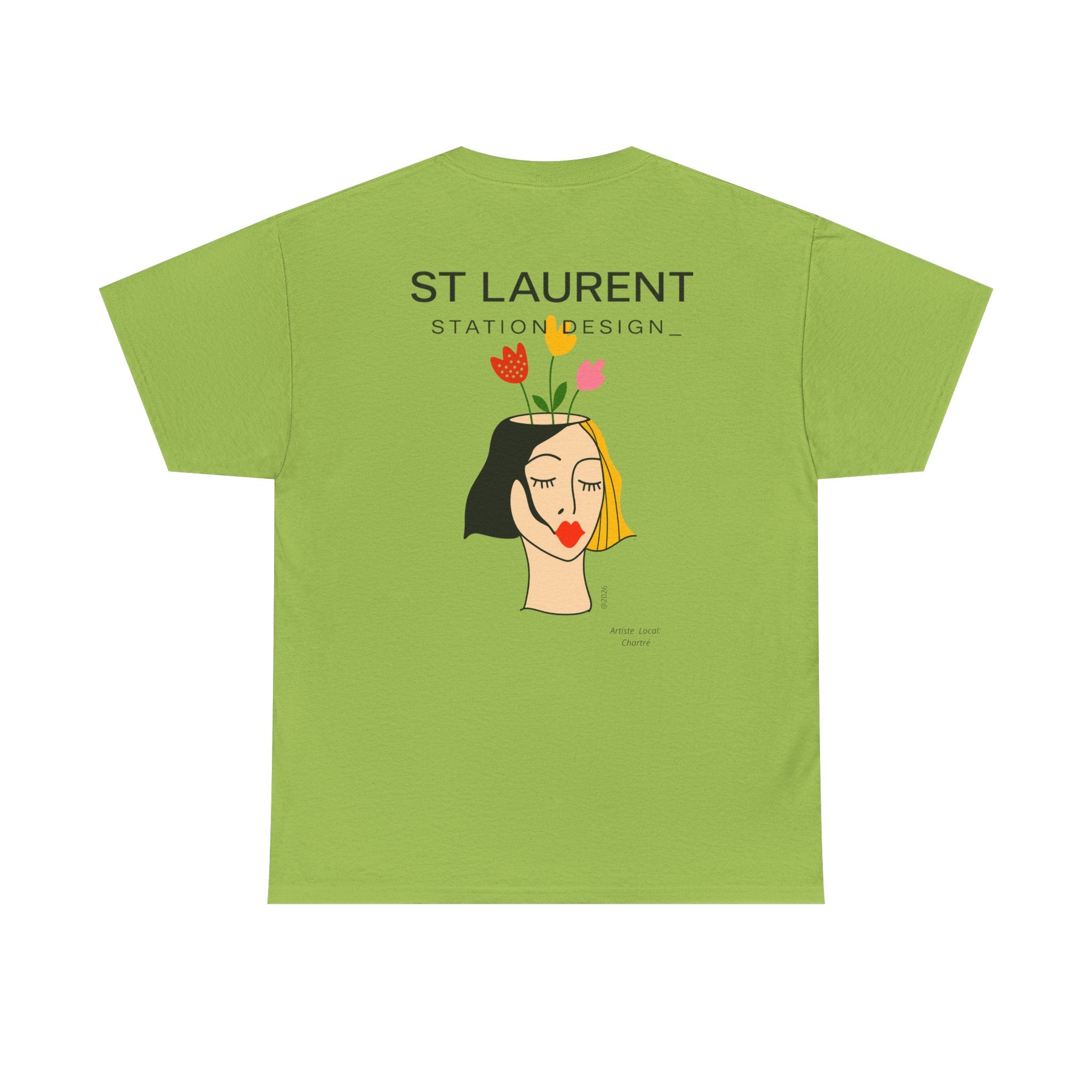 St. Laurent Floral Face Graphic Tee