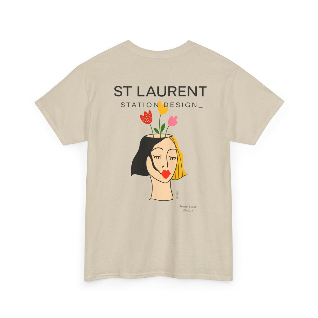 St. Laurent Floral Face Graphic Tee