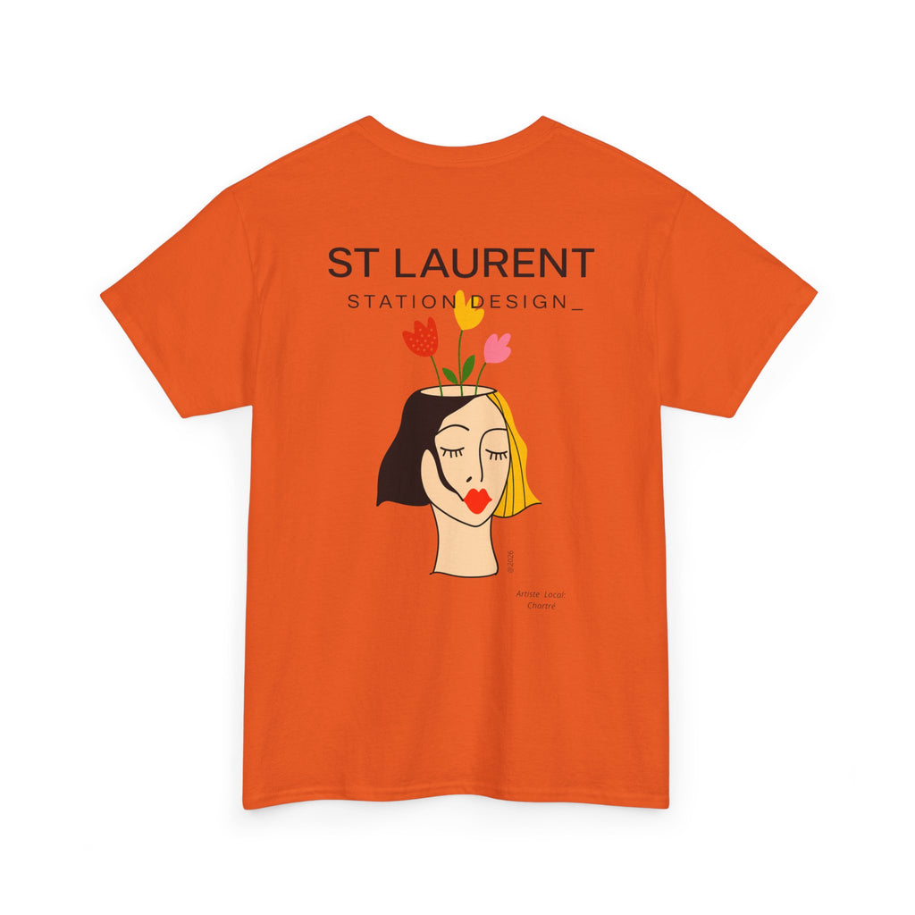 St. Laurent Floral Face Graphic Tee