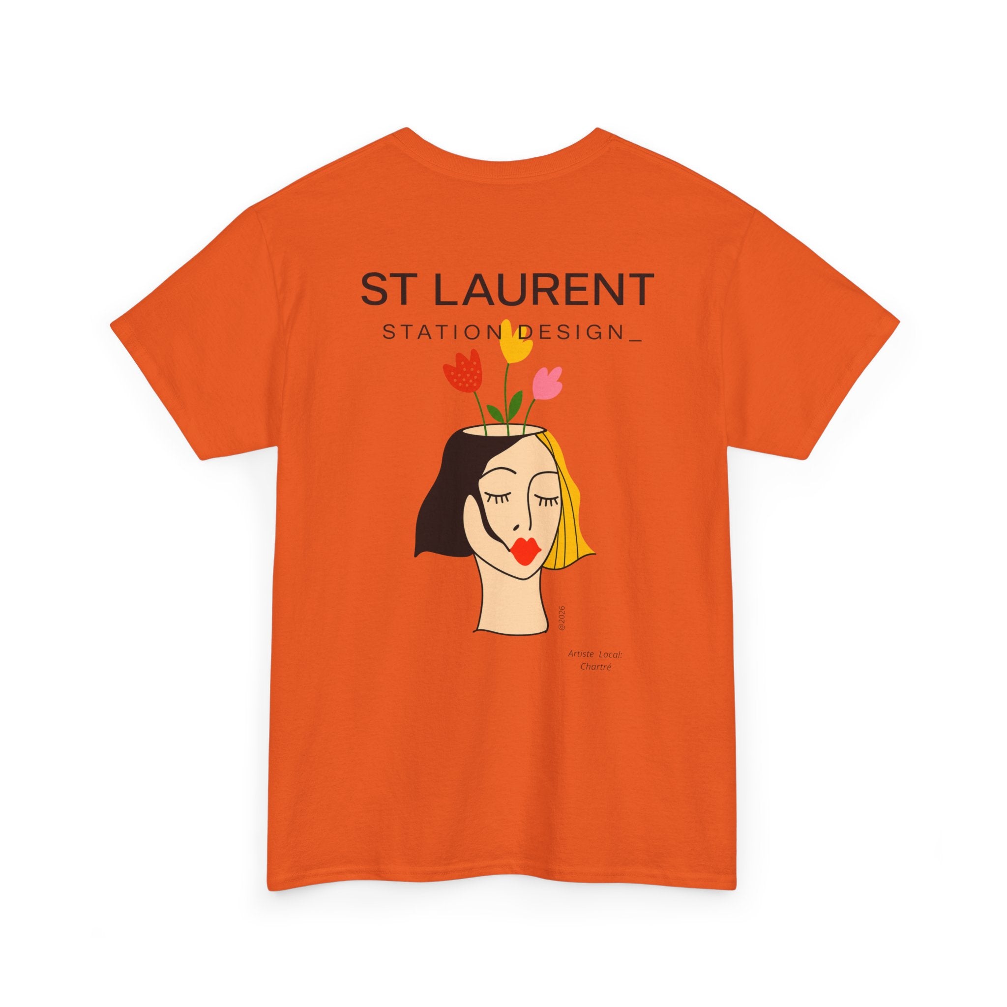 St. Laurent Floral Face Graphic Tee