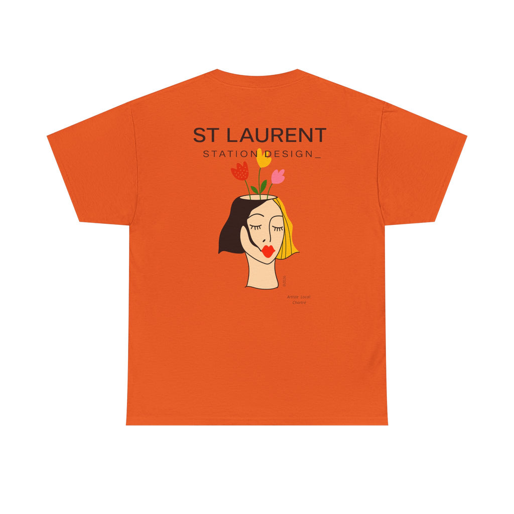 St. Laurent Floral Face Graphic Tee