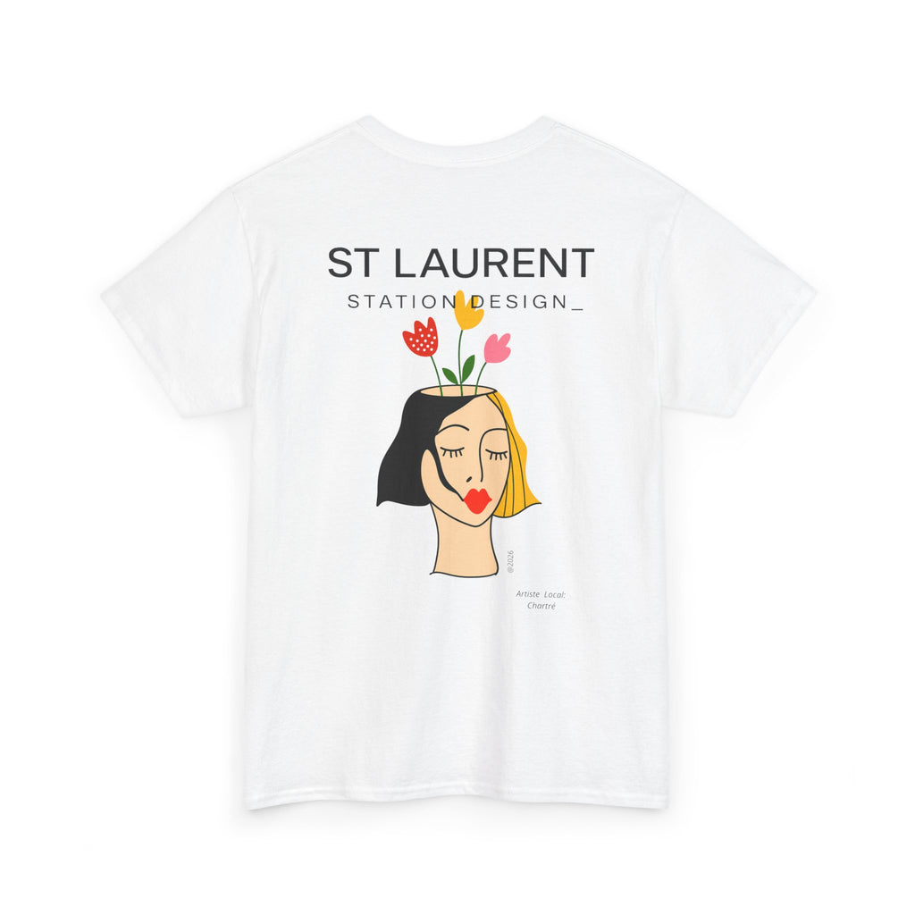 St. Laurent Floral Face Graphic Tee