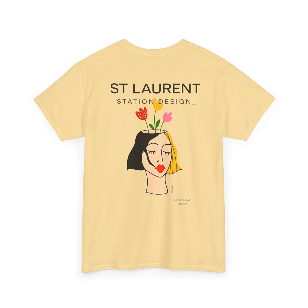 St. Laurent Floral Face Graphic Tee